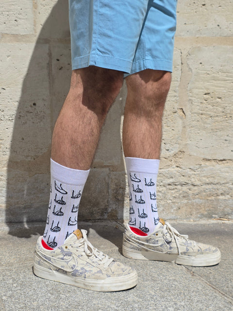 Luky 貓掌襪 - 白