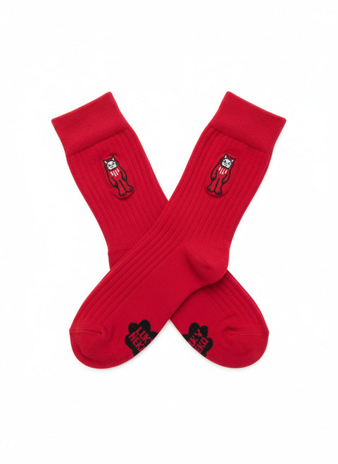 Luky 刺繡襪 - 全紅款